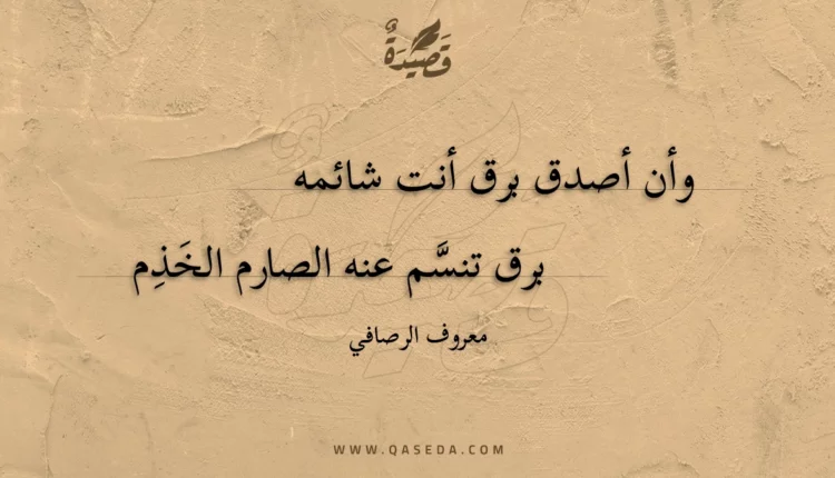 قصيدة وأن أصدق برق أنت شائمه