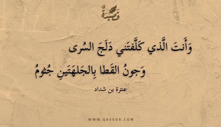 قصيدة وأنت الذي كلفتني دلج السرى