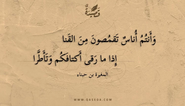 قصيدة وأنتم أناس تقمصون من القنا