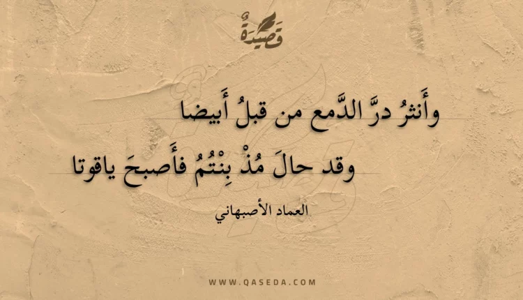 قصيدة وأنثر در الدمع من قبل أبيضا