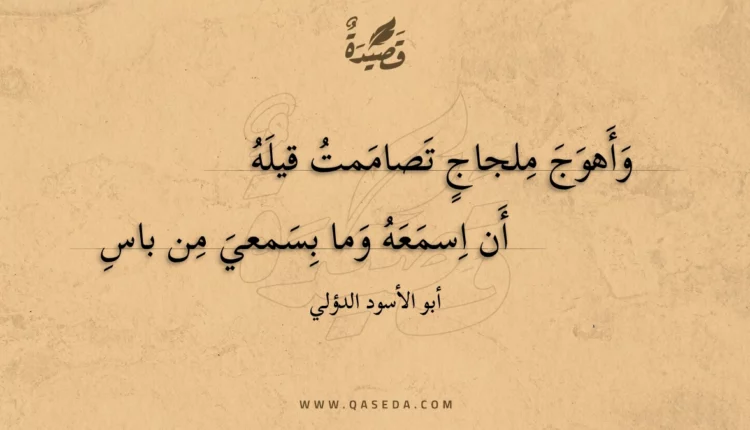 قصيدة وأهوج ملجاج تصاممت قيله