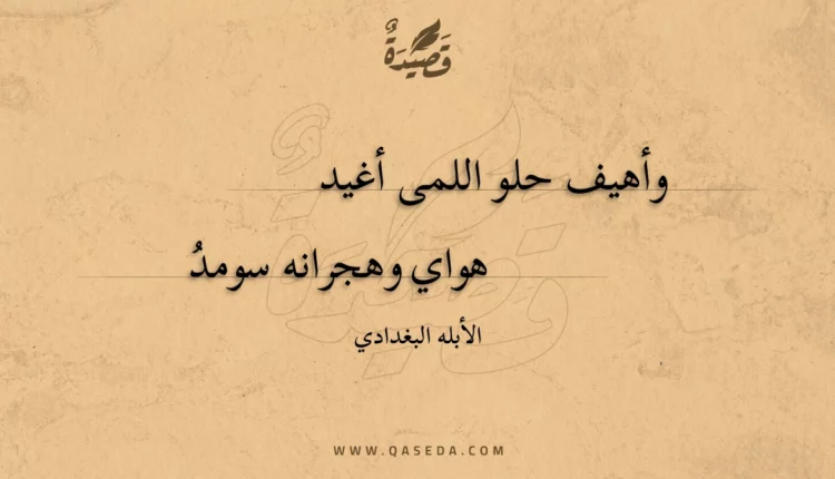 قصيدة وأهيف حلو اللمى أغيد