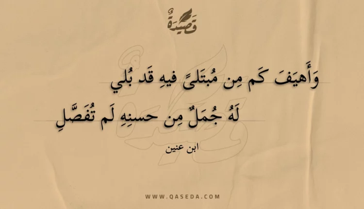 قصيدة وأهيف كم من مبتلى فيه قد بلي