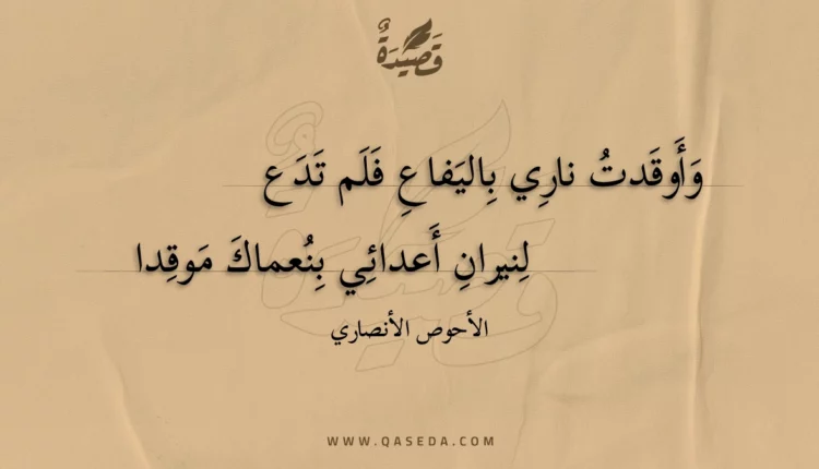 قصيدة وأوقدت ناري باليفاع فلم تدع