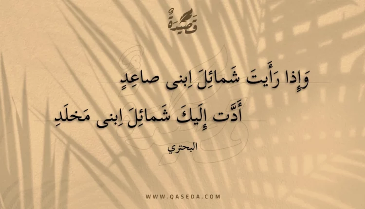 قصيدة وإذا رأيت شمائل ابنى صاعد