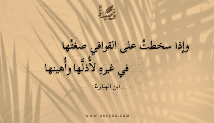 قصيدة وإذا سخطت على القوافي صغتها