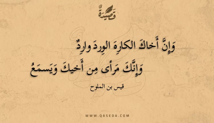 قصيدة وإن أخاك الكاره الورد وارد
