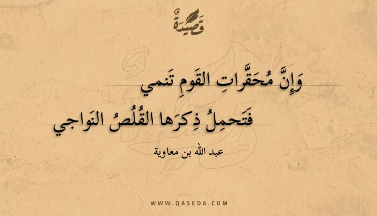 قصيدة وإن محقرات القوم تنمي