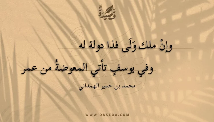 قصيدة وإن ملك ولى فذا دولة له