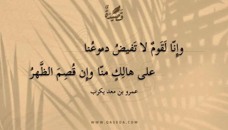 قصيدة وإنا لقوم لا تفيض دموعنا
