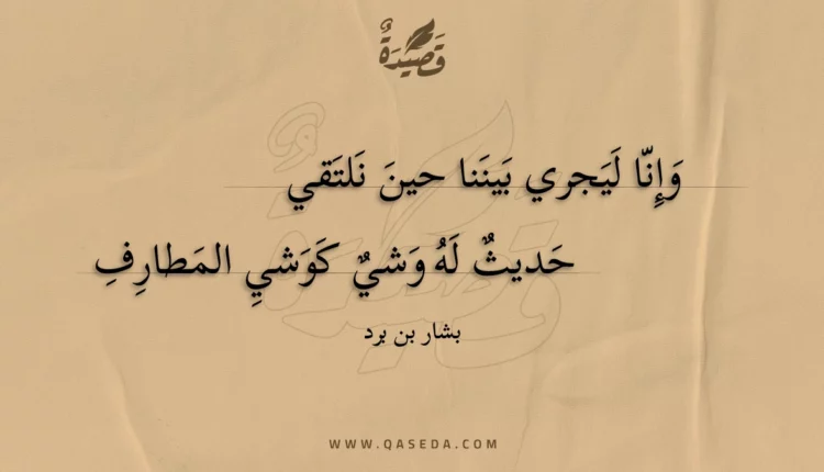 قصيدة وإنا ليجري بيننا حين نلتقي