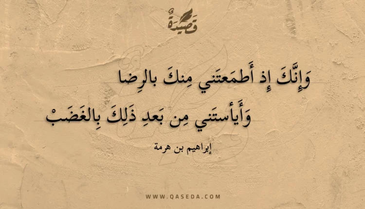 قصيدة وإنك إذ أطمعتني منك بالرضا