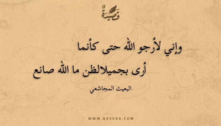قصيدة وإني لأرجو الله حتى كأنما