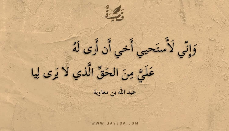 قصيدة وإني لأستحيي أخي أن أرى له