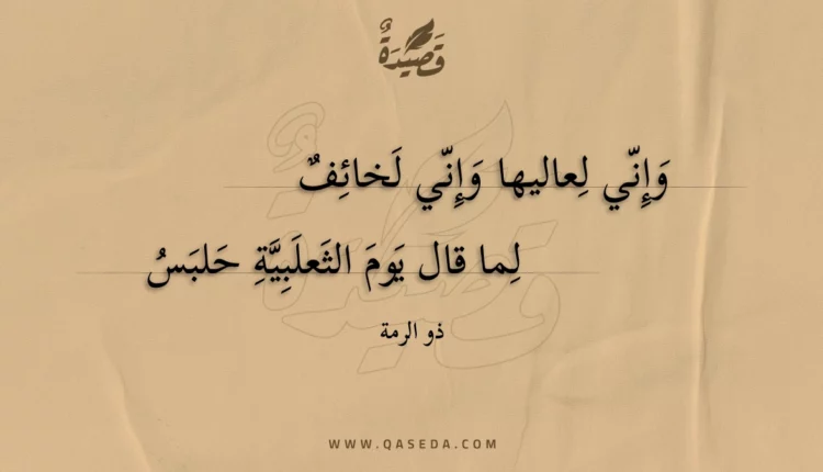 قصيدة وإني لعاليها وإني لخائف