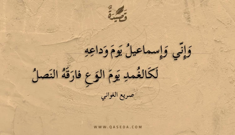 قصيدة وإني وإسماعيل يوم وداعه
