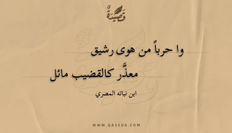 قصيدة وا حربا من هوى رشيق