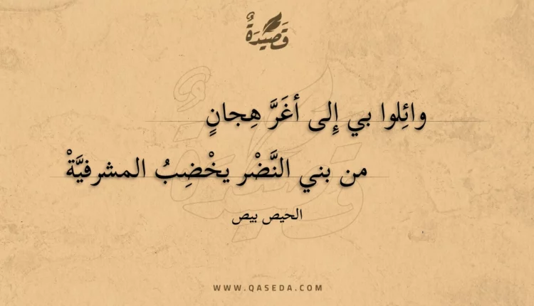 قصيدة وائلوا بي إلى أغر هجان