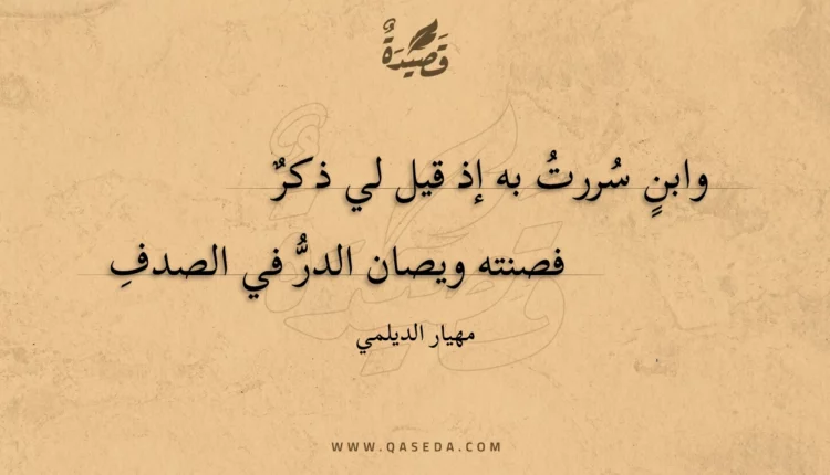 قصيدة وابن سررت به إذ قيل لي ذكر