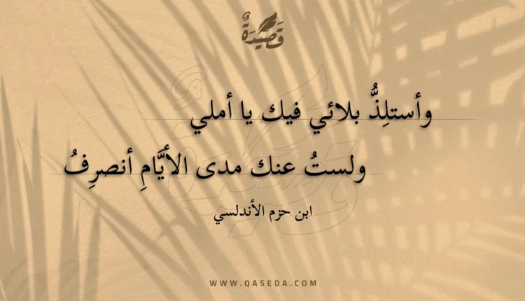 قصيدة واستلذ بلائي فيك يا أملي