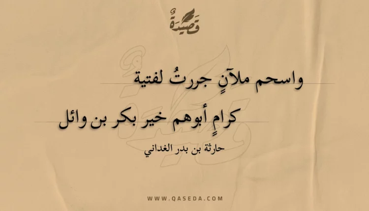 قصيدة واسحم ملآن جررت لفتية