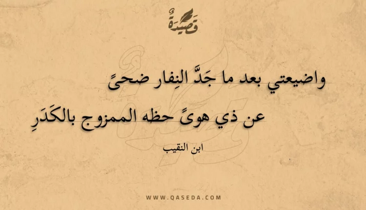 قصيدة واضيعتي بعد ما جد النفار ضحى