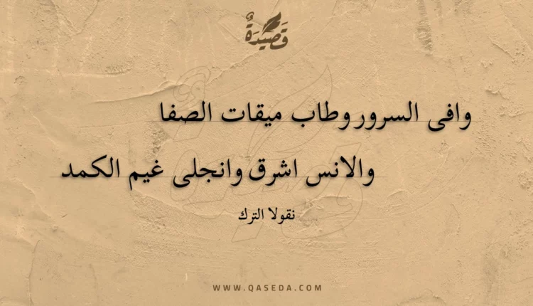 قصيدة وافى السرور وطاب ميقات الصفا