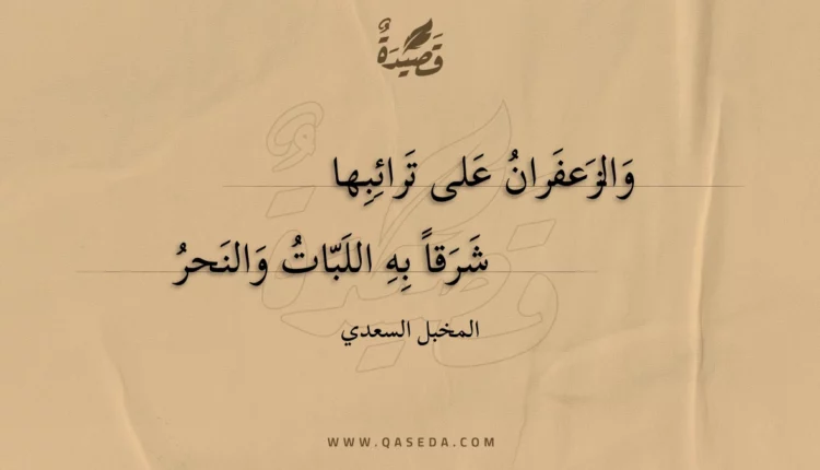 قصيدة والزعفران على ترائبها