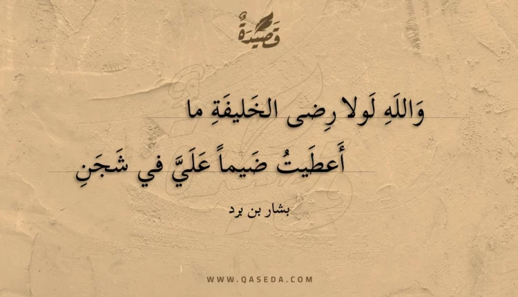 قصيدة والله لولا رضى الخليفة