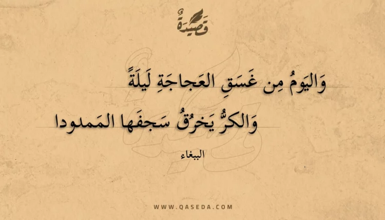 قصيدة واليوم من غسق العجاجة ليلة