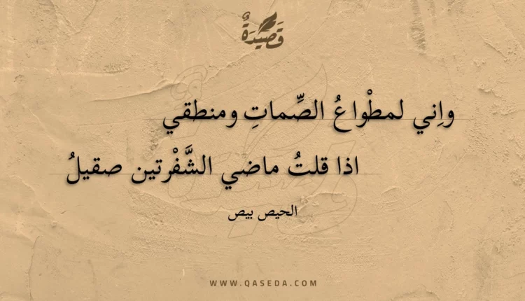 قصيدة واني لمطواع الصمات ومنطقي