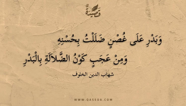 قصيدة وبدر على غصن ضللت بحسنه