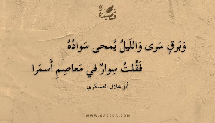 قصيدة وبرق سرى والليل يمحى سواده