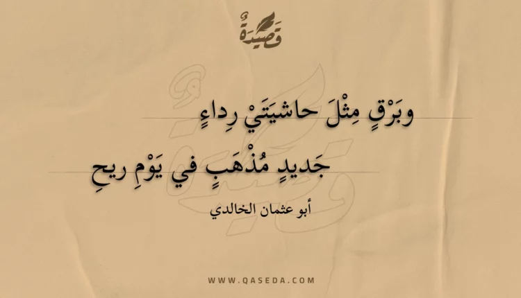 قصيدة وبرق مثل حاشيتي رداء