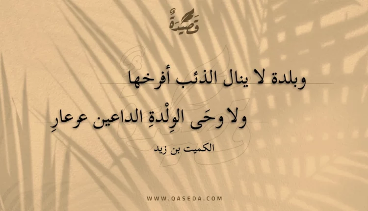 قصيدة وبلدة لا ينال الذئب أفرخها