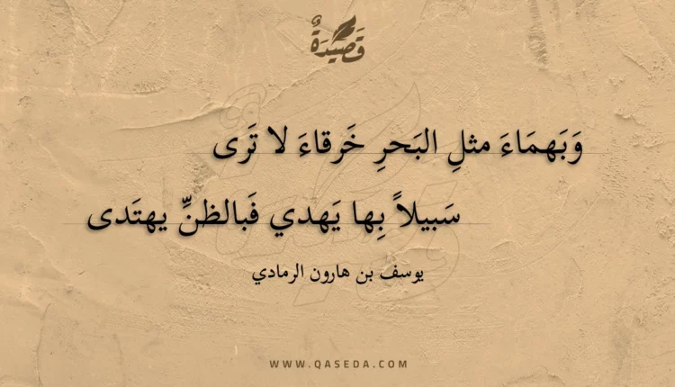 قصيدة وبهماء مثل البحر خرقاء لا ترى