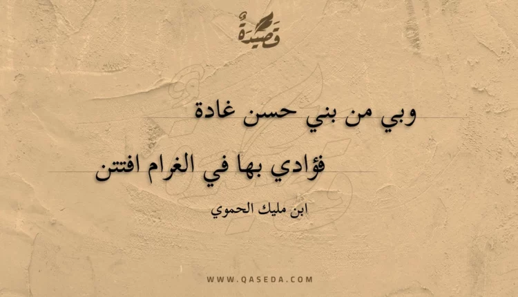 قصيدة وبي من بني حسن غادة