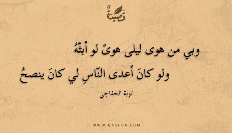 قصيدة وبي من هوى ليلى هوى لو أبثه