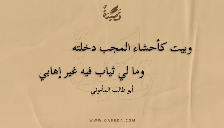 قصيدة وبيت كأحشاء المجب دخلته