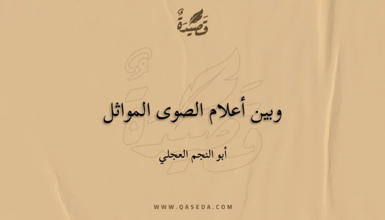 قصيدة وبين أعلام الصوى المواثل