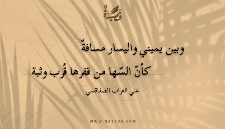 قصيدة وبين يميني واليسار مسافة