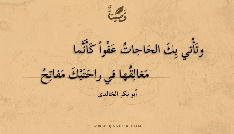 قصيدة وتأتي بك الحاجات عفوا كأنما
