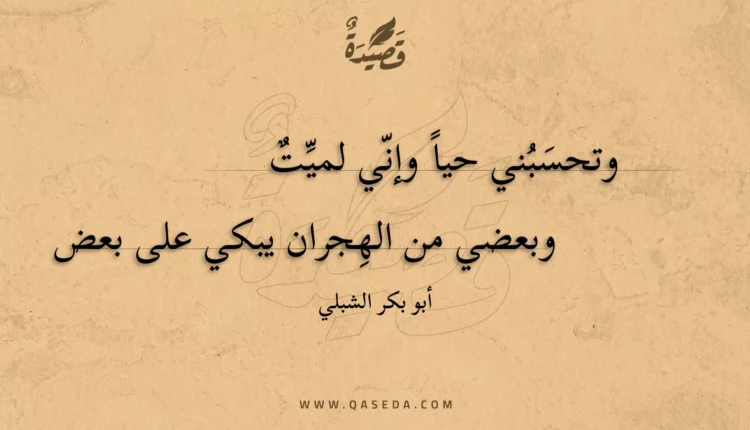 قصيدة وتحسبني حيا وإني لميت