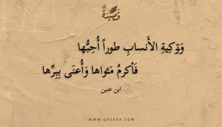 قصيدة وتركية الأنساب طوراً أحبها