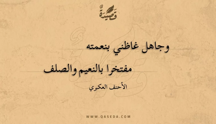 قصيدة وجاهل غاظني بنعمته