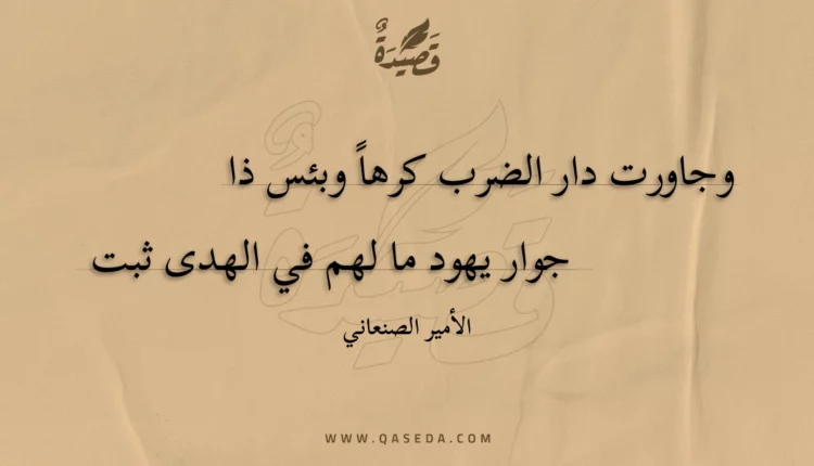 قصيدة وجاورت دار الضرب كرها وبئس ذا