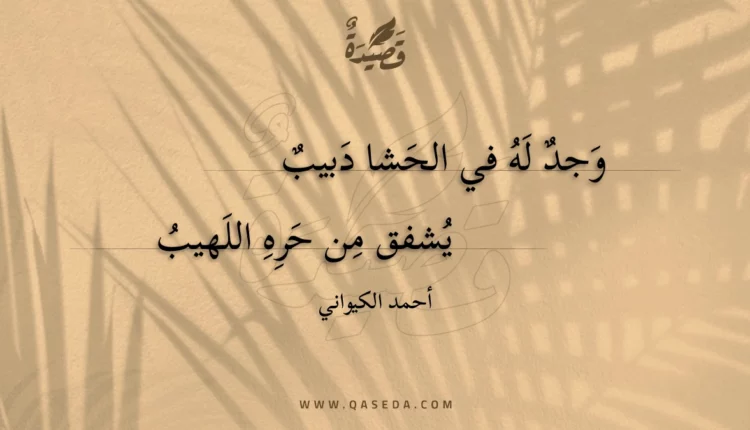 قصيدة وجد له في الحشا دبيب