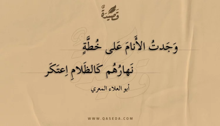 قصيدة وجدت الأنام على خطة