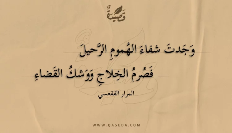 قصيدة وجدت شفاء الهموم الرحيل