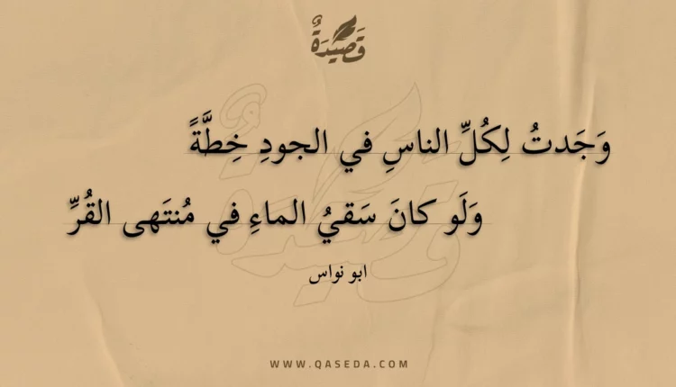 قصيدة وجدت لكل الناس في الجود خطة